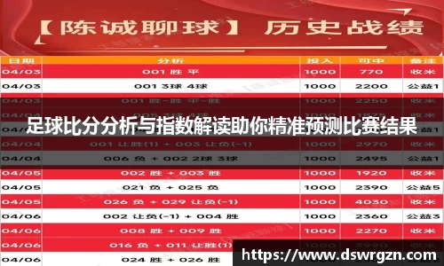 足球比分分析与指数解读助你精准预测比赛结果